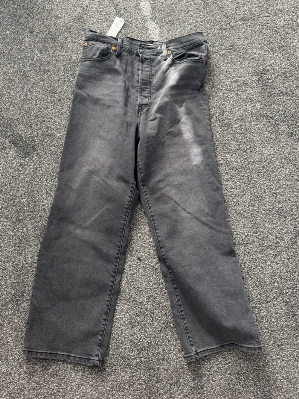 Levi Ribcage Straight Ankle Black Denim Jeans (Size 31)